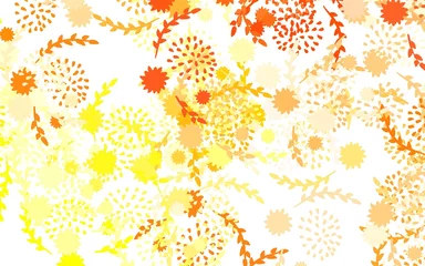 Behang Light Red, Yellow vector doodle layout with flowers © smaria2015