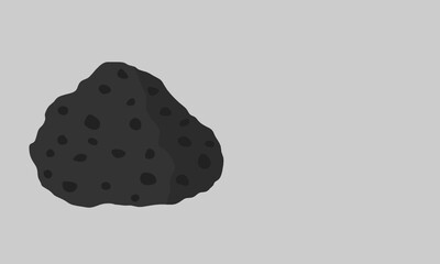 Dark colored basalt hand specimen vector .Mafic extrusive igneous rock