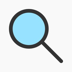 magnifying glass icon for search, find and browse button interface.