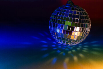 disco ball on blue