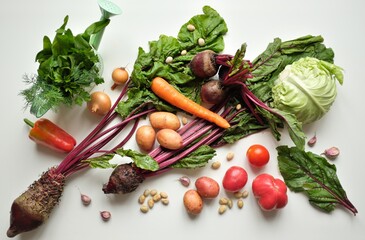 vegetables on a table