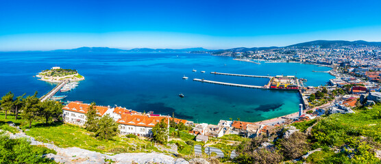 Kusadasi Town seascape view near Aegean Sea in Turkey © nejdetduzen