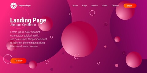 Abstract geometric circle shape background in red gradation. Perfectly used for landing pages, websites, banners, posters, events, etc. Vector illustration