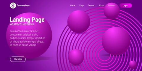 Abstract geometric circle shape background in purple gradation. Perfectly used for landing pages, websites, banners, posters, events, etc. Vector illustration
