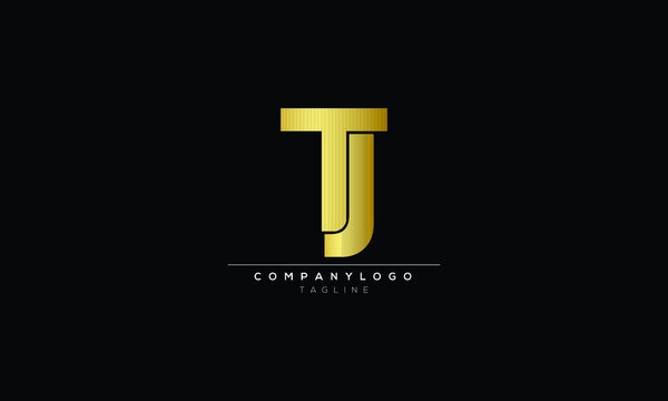 TJ Abstract initial monogram letter alphabet logo design