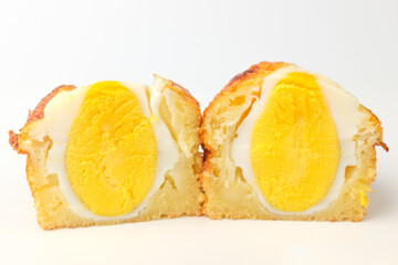 Egg Bread on White Background