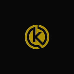 Design a logo or monogram of the letter K for a company initial K lettermark monogram Universal elegant icon. Graphic Alphabet Symbol for Corporate Business Identity. Vector element