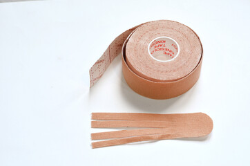 Kinesiological tape rolls. Anti-pain taping for athletes for weight loss, anti-wrinkle