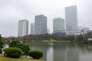 Fototapeta na wymiar Famous gardens in Tokyo bay (Japan)