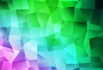 Light Pink, Green vector polygon abstract background.