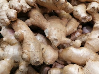 ginger root on white background