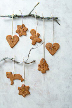 Christmas ginger bread biscuits as a tree decoration
