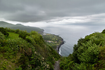 Panorama Ile de Faial aux Açores en été