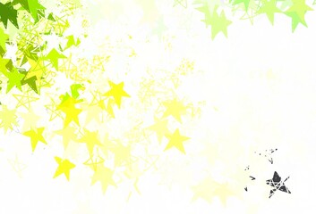 Light Green, Yellow vector pattern with christmas stars.