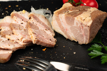 Pork ribs cooked at low temperature.