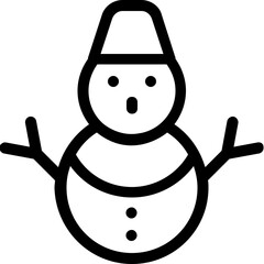 
Snowman Flat Vector Icon 

