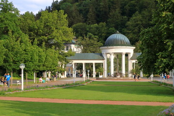 July 13 2020 Marianske Lazne/Marienbad / Czech Republic: Karolina Spring pavilion in Famous Spa