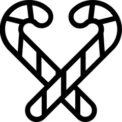 
Candy Cane Flat Vector Icon 
