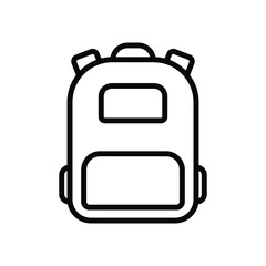 Backpack, briefcase, black and white icon. vector