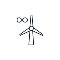 Wind turbine icon isolated on white background. The environment symbol modern, simple, vector, icon for website design, mobile app, ui. Vector Illustration