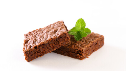 chocolate cake isolated on white background