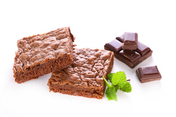 chocolate cake isolated on white background