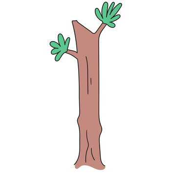 a cut tree trunk. doodle icon image