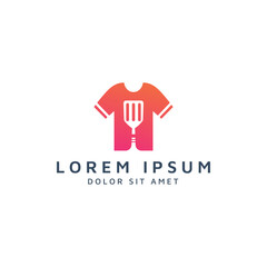 shirt and spatula negative space logo design