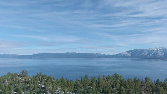 Flight Over South Lake Tahoe Sunny Snow