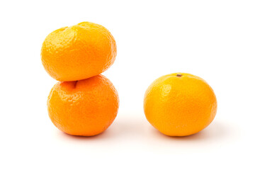 Mandarin-Honey Murcott oranges on white background, Golden orange to celebrate the Chinese festival.