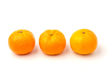 Mandarin-Honey Murcott oranges on white background, Golden orange to celebrate the Chinese festival.