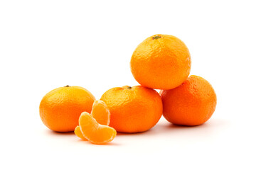 Mandarin-Honey Murcott oranges on white background, Golden orange to celebrate the Chinese festival.