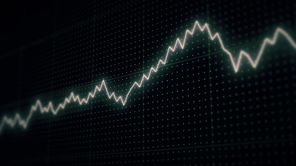 Business graph chart of stock market investment trading profit and loss. Financial chart with up trend line graph stock future trading