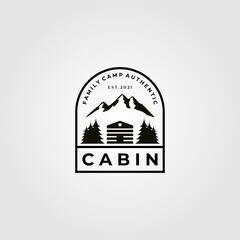 cabin logo minimalist vector illustration design
