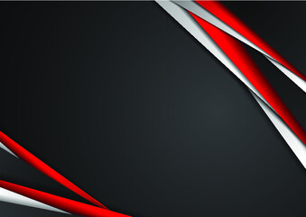 abstract metallic red black background with contrast stripes. Abstract vector graphic brochure design