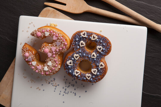 Number-shaped doughnuts