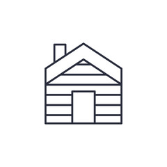 Log cabin icon isolated on white background. Woodhouse symbol modern, simple, vector, icon for website design, mobile app, ui. Vector Illustration