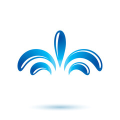 Pure water vector abstract icon for use as marketing design symbol. Body cleansing concept.