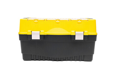 Plastic tool box container isolated on the white background.