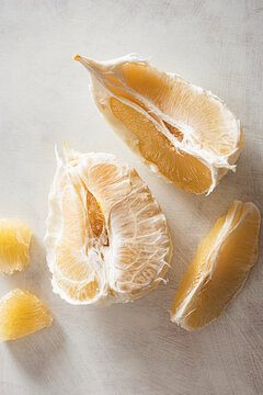 Fresh pomelo fruit peeled