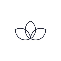 Flower icon isolated on white background. Lotus symbol modern, simple, vector, icon for website design, mobile app, ui. Vector Illustration