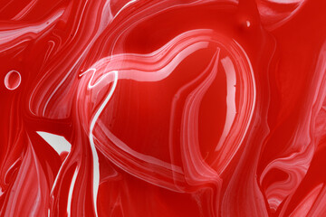 Red heart with white and red paint splashes	