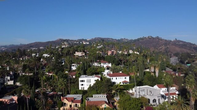 Hollywood Hills Houses Drone Shot
