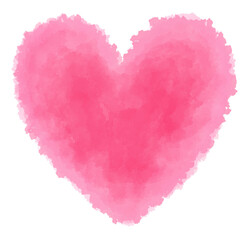 かわいい水彩ハート　手描き　ピンク