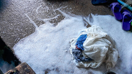 Bubble stains, detergent, rags Throwing down the sewer without treatment is a serious environmental damage.