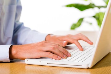 Closeup of an Employee Typing on Keyboard