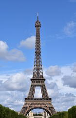 Fototapeta na wymiar Eiffel Tower from Champ-de-Mars. Paris, France.