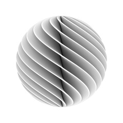 abstract sphere on white background. Isolated 3D illustration