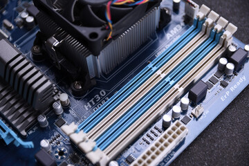 Empty slots for RAM on the motherboard