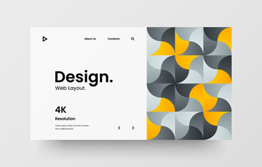Website screen for responsive web design project development. Abstract geometric pattern banner. Corporate landing page vector illustration template.